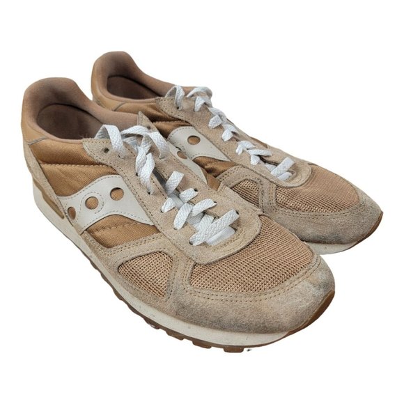 Saucony Shadow Original Vintage Mens Lace up Sneaker Suede In Tan Size US 12 - Picture 1 of 7
